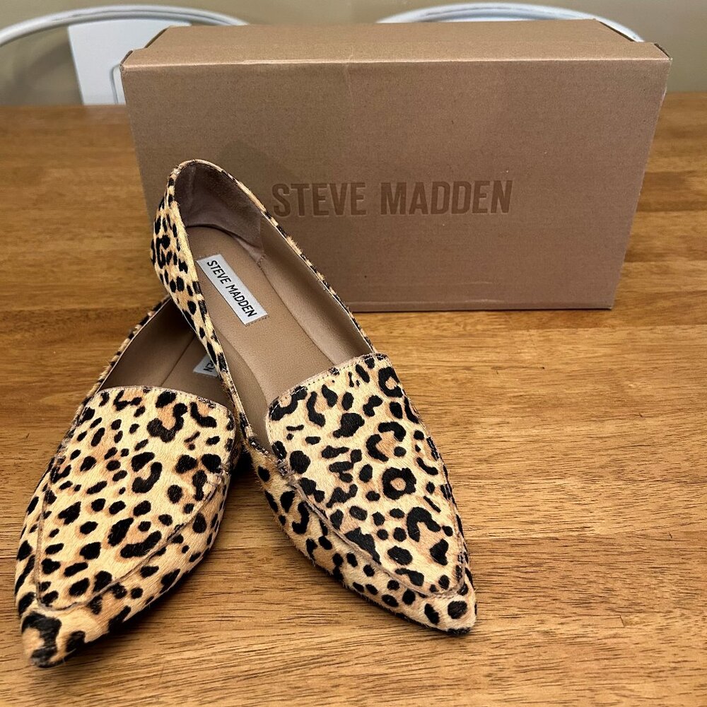 Steve Madden Feather Leopard Flats Size 9